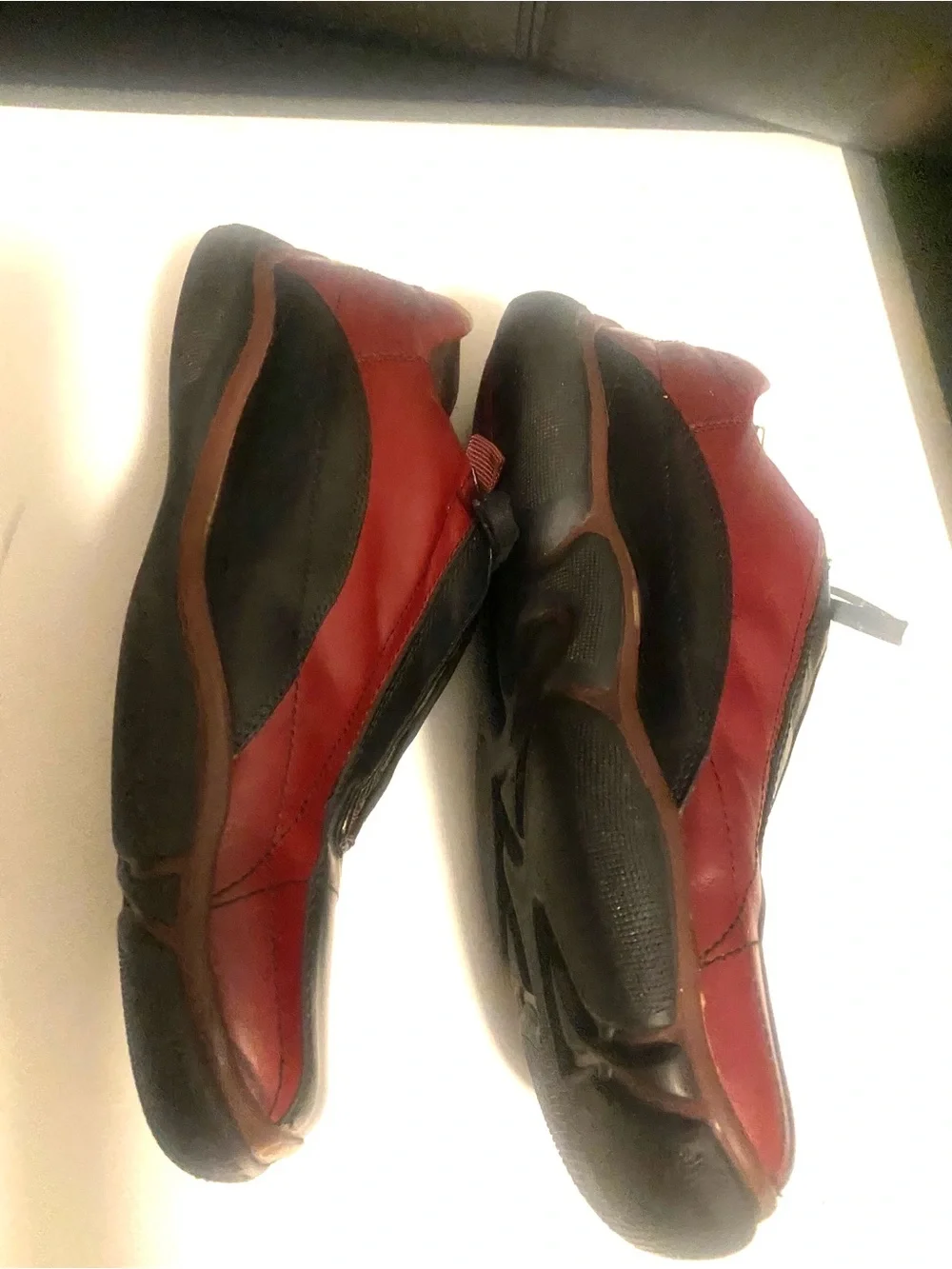 BED|STU Two-Tone Red and Black Leather Lace-Up Derby